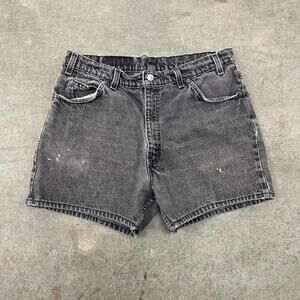 Vintage 80s Levi’s Orange Tab Light Wash Black Jorts Size 34
